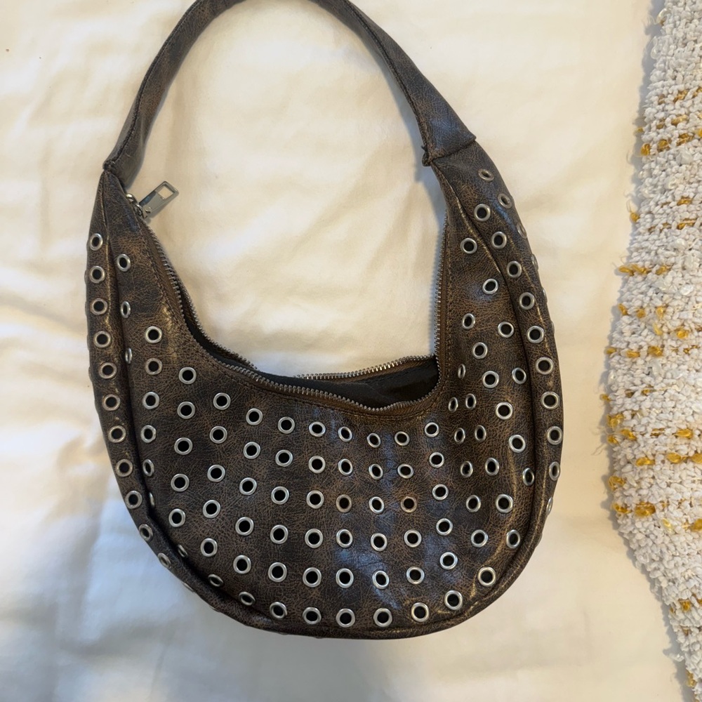 Stylish brown and silver Women's Bag